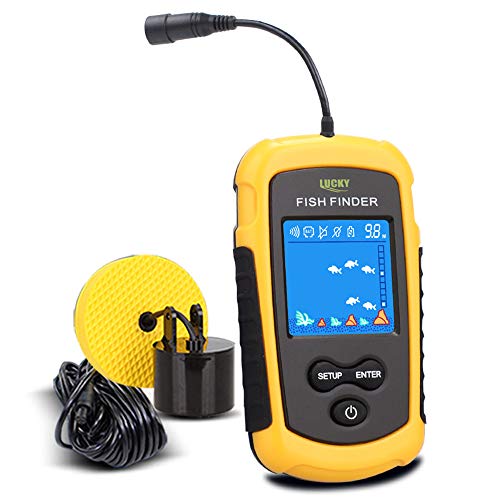 LUCKY Fishfinder Fischfinder 100M / 328ft Portable Angeln Sonar Sensor Verkabelt LCD Tiefe Finder Echolot