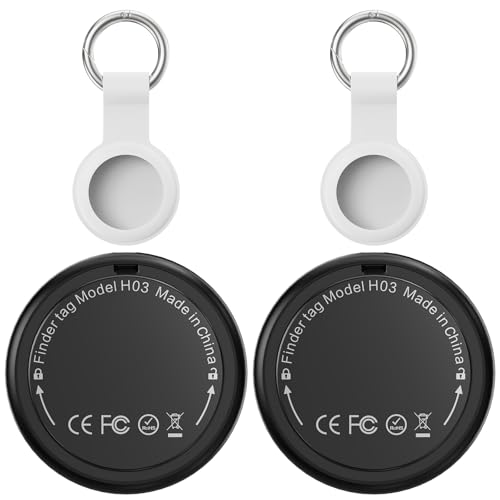 Air Tracker Tag 2er Pack - Smart GPS Tag Kompatibel mit Apple Wo ist? (iOS NUR) mit Schutzhülle, 100 dB Lautstärke,...