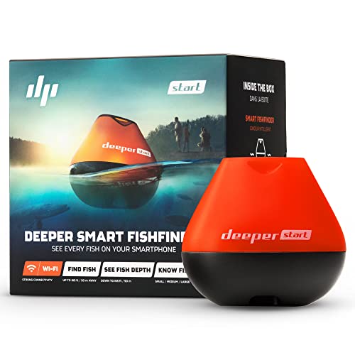 Deeper Start Smart Fischfinder Echolot auswerfbar - Tragbares Sonar für das Angeln vom Steg oder Ufer | Angelzubehör...