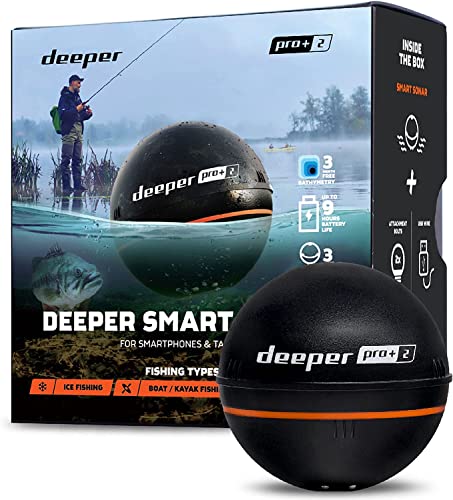 DEEPER SMART Sonar PRO+ 2 Fischfinder Echolot – auswerfbar mit Tiefenmesser und GPS-Sender | Technik-Gadgets zum...