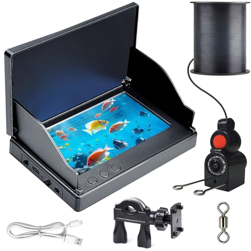 Fischfinder, Fish Finder Kamera IP68 Wasserdicht Unterwasser Kamera mit 4.3 Zoll IPS Display, 5000mAh Akku, 30m Kabel,...