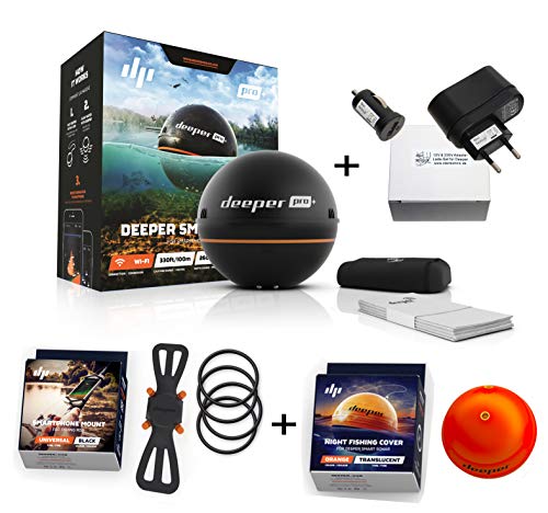 Fridaylab 2020 Spezial: Deeper Pro Plus WiFi GPS inklusive 230 Volt Ladegerät 12V Autolader & Smartphonehalter &...