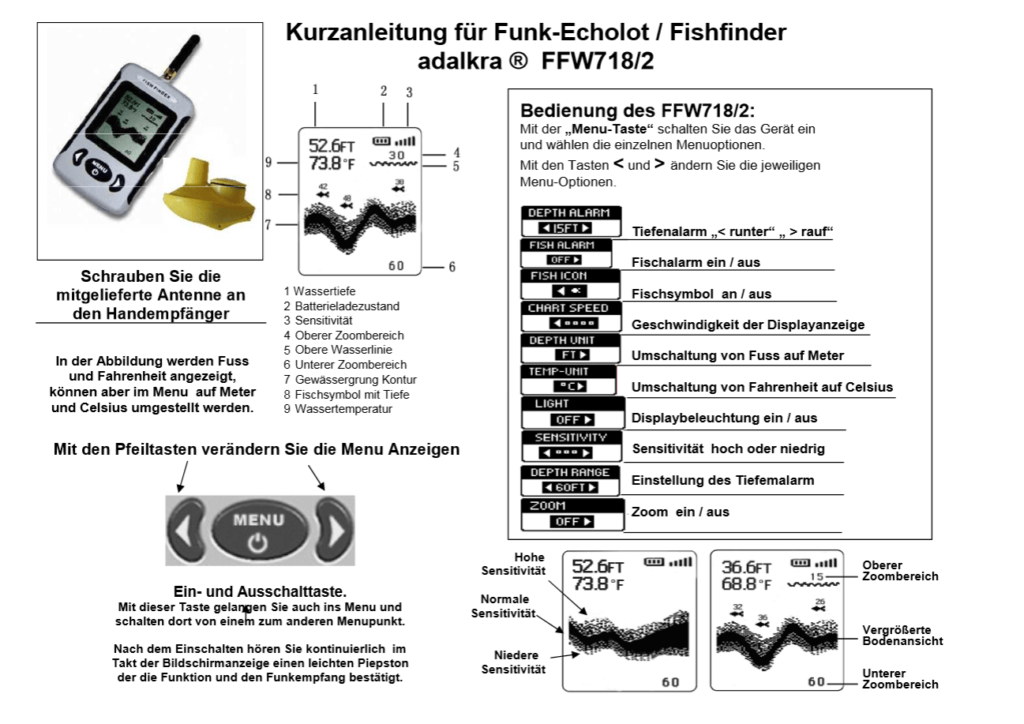 Anleitung deutsch FF w 718 Fishfinder