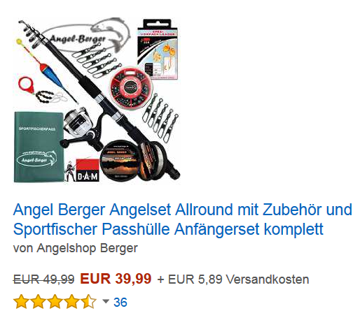 Angel Set DAM 100 Teile Gutes Angel Set DAM Einsteigerset