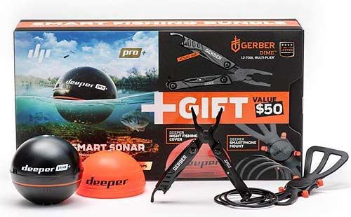 Geschenke für Angler- Ufer Angeln mit Echolot © Deeper Pro plus Set